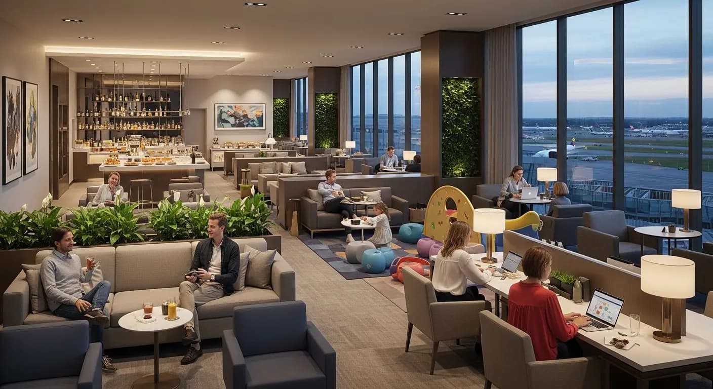 Luxury airport lounge access for families