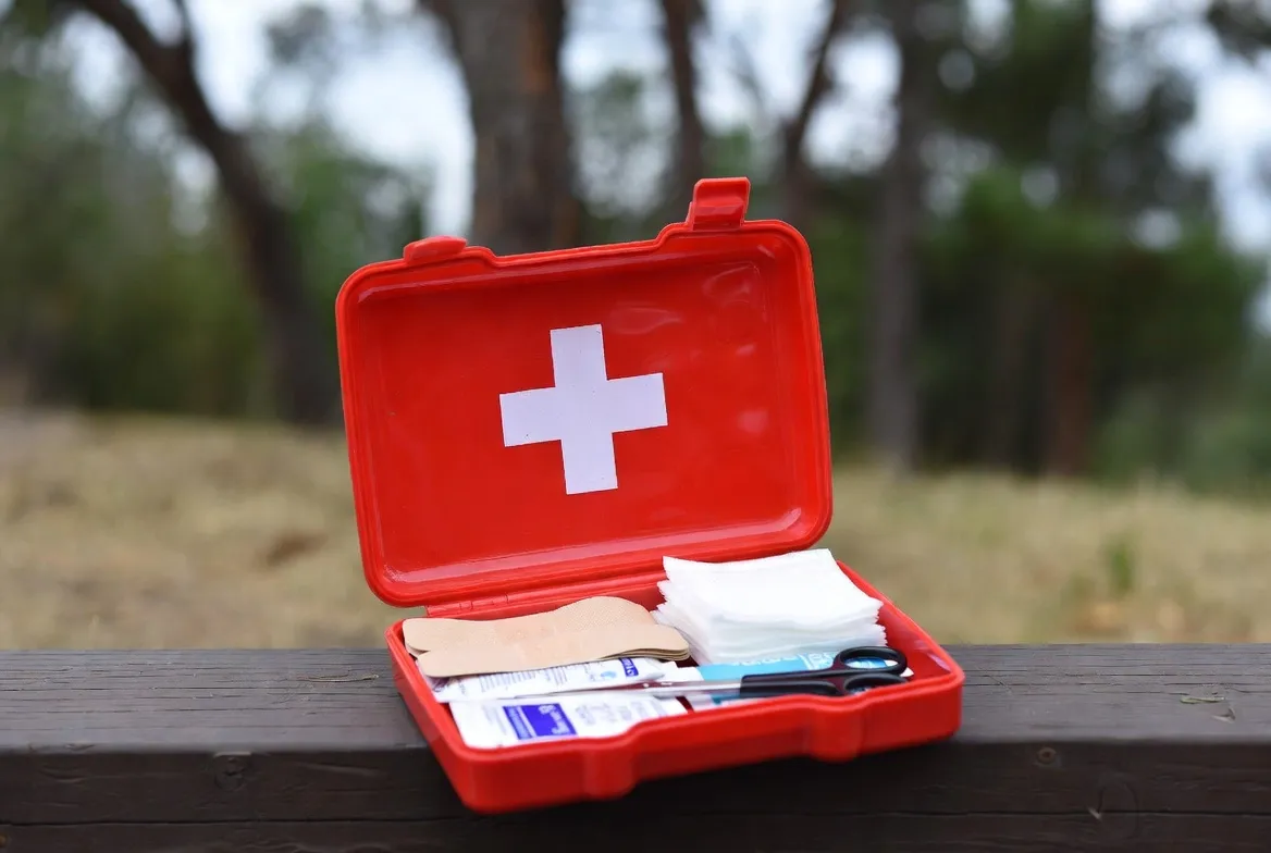 First aid kit for family travel